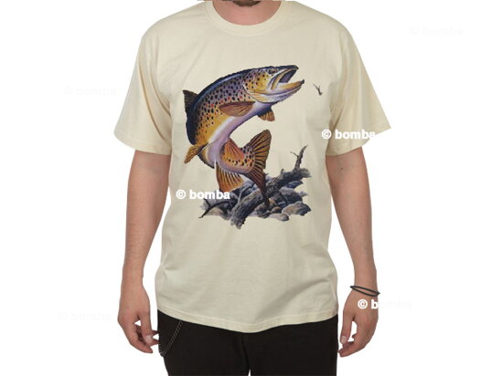 Rybářské tričko se pstruhem - velikost L