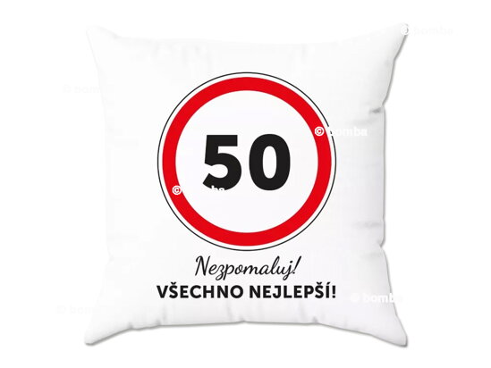 Narozeninový polštář k 50. narozeninám