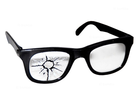 Brýle s rozbitým sklem
