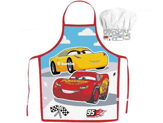 Dětská zástěra s čepicí Disney Cars