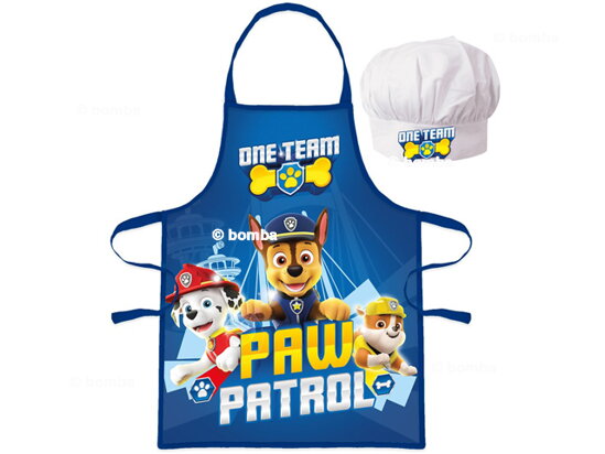 Modrá zástěra Paw Patrol s kuchařskou čepicí
