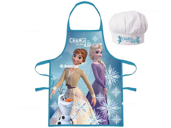 Dívčí zástěra s kuchařskou čepicí Anna, Elsa a Olaf