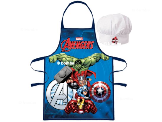 Dětská zástěra s kuchařskou čepicí Avengers