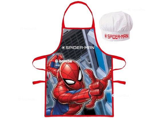 Dětská zástěra s kuchařskou čepicí Spiderman