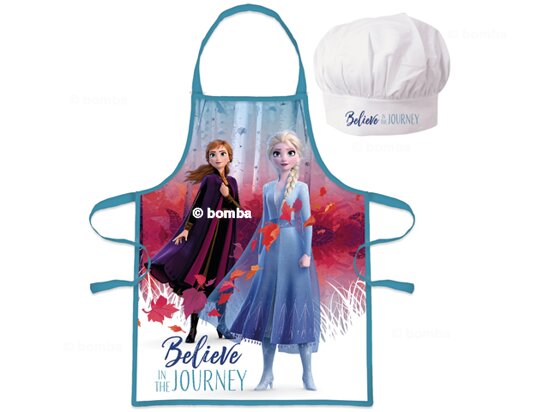 Dívčí zástěra s čepicí Frozen II - Anna a Elsa