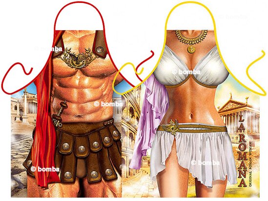 Zástěry Starý gladiátor a Římanka