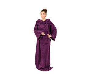 Hřejivá deka s rukávy - tmavě fialová