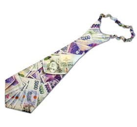 Žertovná kravata s penězi