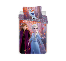 Dívčí ložní povlečení Frozen - Anna, Elsa a Olaf