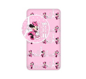 Růžové dětské prostěradlo Minnie Mouse s kabelkou