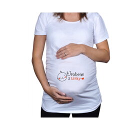 Bílé těhotenské tričko s nápisem Udělané z lásky SK