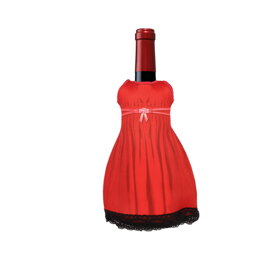 Červené dámské šaty na láhev