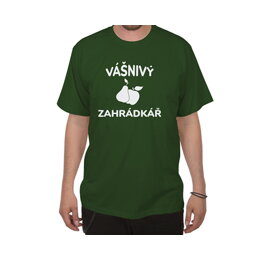 Zelené tričko Vášnivý zahrádkář - velikost XXL