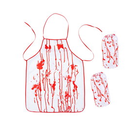 Krvavá zástěra s návleky na ruce