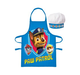 Modrá zástěra Tlapková patrola s kuchařskou čepicí