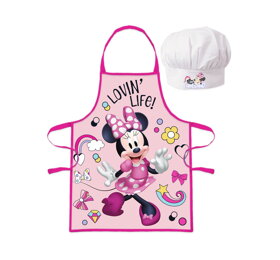 Dětská zástěra s kuchařskou čepicí Minnie Mouse