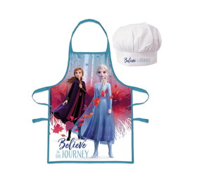Dívčí zástěra s čepicí Frozen II - Anna a Elsa